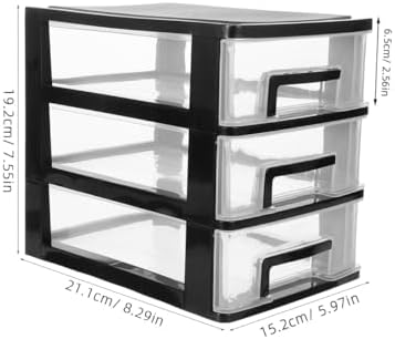 Angoily 3 Tier Plastic Drawer Type Closet, Plastic Home Office Storage Organi...