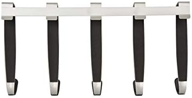 Umbra Schnook Steel Over the Door Hooks, 5-Hook Set, Black/Nickel