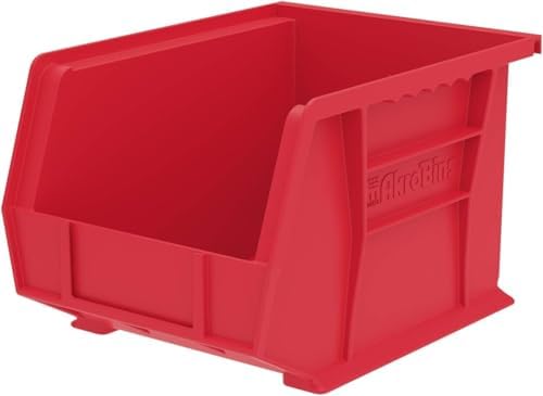 Akro-Mils 30239 AkroBins Plastic Storage Bins, 11"x8"x7", Red,...