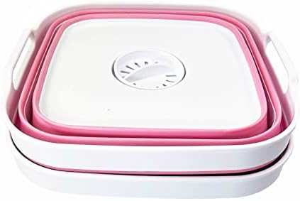 SAMMART 10L (2.64 Gallon) Collapsible Dishpan with Draining Plug - Foldable W...