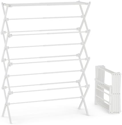 4-Tier Foldable Clothes Drying Rack for Long Garments