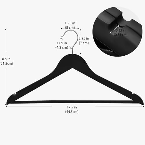 ABHENG 30 Pack Wooden Coat Hangers, 360° Swivel Hook, Suit Hangers with Anti-...
