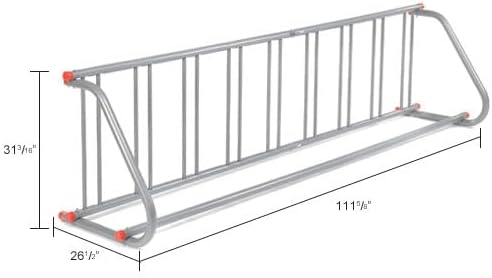 Global Industrial 111" L Single-Sided Grid Bike Rack, 9-Bike Capacity, Gray
