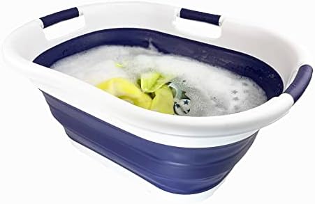 SAMMART 40L (10.5 gallon) Collapsible Plastic Laundry Basket - Foldable Pop U...
