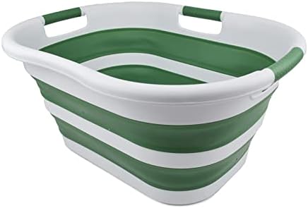 SAMMART 40L (10.5 gallon) Collapsible Plastic Laundry Basket - Foldable Pop U...