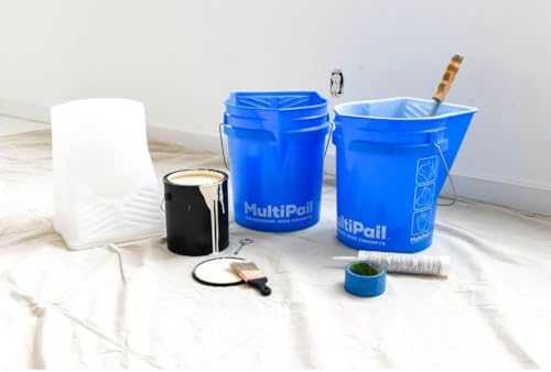 5-Gallon Bucket with Paint Tray, Dustpan Edge, Pour Spout, 3-Pack