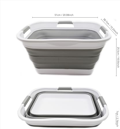SAMMART Set of 2-30L (8 gallon) Collapsible Plastic Laundry Basket - Foldable...