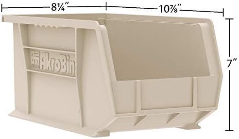 Akro-Mils 30239 AkroBins Plastic Storage Bins, 11"x8"x7", Red,...