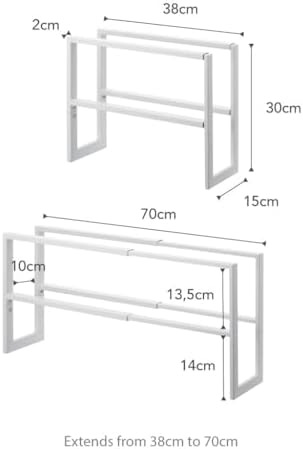 YAMAZAKI Home Expanding Shoe Rack, Metal, Adjustable Steel One Size White