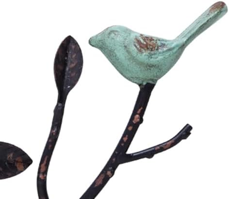 SOFFEE DESIGN Vintage Wall-Mounted Coat Rack with 3 Hooks, Birds Standing on ...