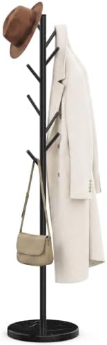 HzTinT Coat Rack with Marble Base, 3 Adjustable Size Metal Coat Tree