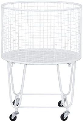 Deco 79 Metal Round Storage Cart with Wheels, 18" x 18" x 24",...
