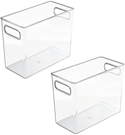 mDesign Plastic Modern Kitchen, Pantry Food Storage Container Bin w/ Handles ...