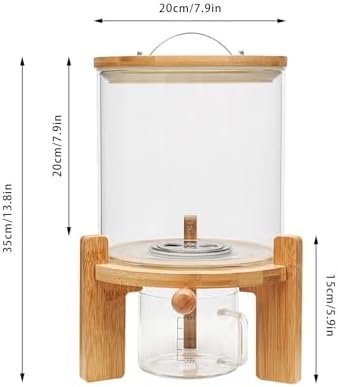 AngelcityCC Flour and Cereal Container, Rice Dispenser 5L Glass Food Storge C...