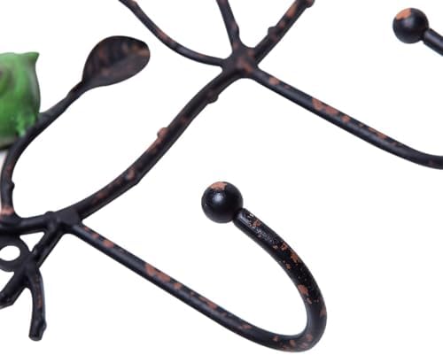 SOFFEE DESIGN Vintage Wall-Mounted Coat Rack with 3 Hooks, Birds Standing on ...