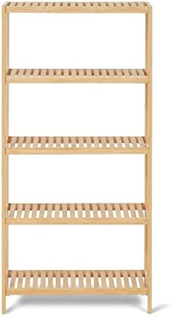 5-Tier Bamboo Freestanding Multi-use Shelf Unit Bookshelf Bookcase