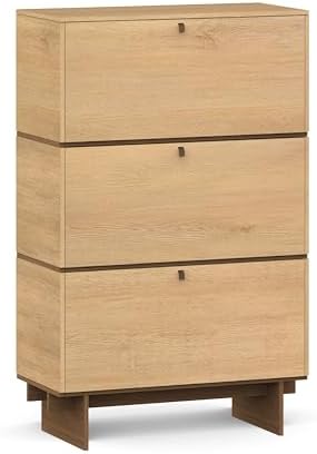 Sebastack Shoe Cabinet for Entryway, 28.6" W Natural Oak