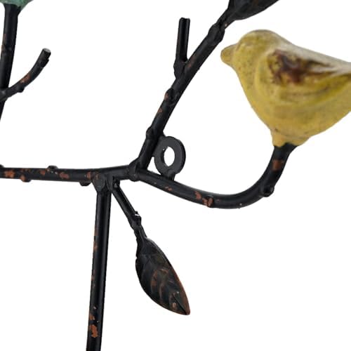 SOFFEE DESIGN Vintage Wall-Mounted Coat Rack with 3 Hooks, Birds Standing on ...