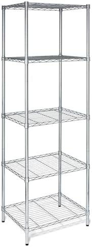 5-Tier Deep Shelf, 250 lb/Shelf, NSF, Chrome, 24x18x72 in
