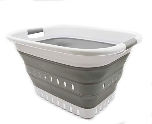 SAMMART 37L (9.77 gallon) Collapsible Plastic Laundry Basket - Foldable Pop U...