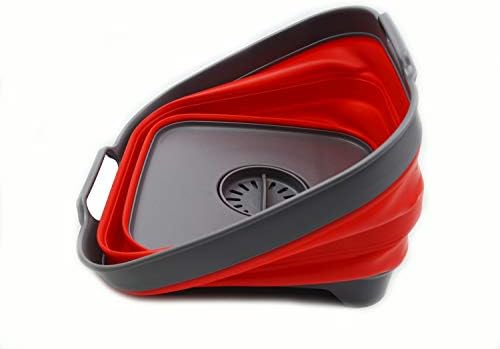 SAMMART 10L (2.64 Gallon) Collapsible Dishpan with Draining Plug - Foldable W...