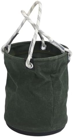 Canvas Bucket, 40x30cm 30KG Load Bearing Canvas Tool Organizer Plastic Bottom...