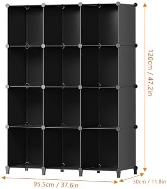 HOMIDEC Closet Organizers and Storage, 12 Cube Storage Organizer, Black