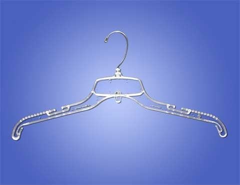 17 Inch Plastic Clear Unbreakable Top Hanger Swivel Hook Great for T Shirt Bl...