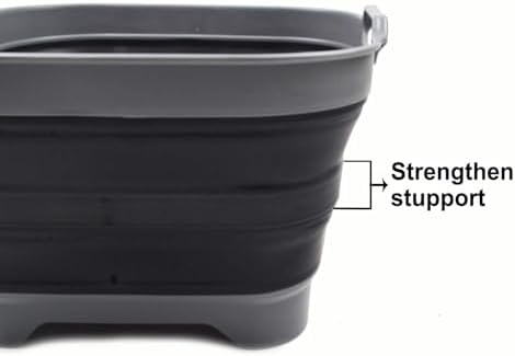 SAMMART 10L (2.64 Gallon) Collapsible Dishpan with Draining Plug - Foldable W...