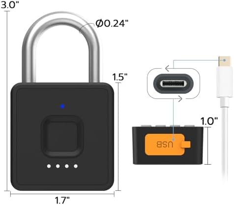 Combination Lock for Locker, 9-Digit Keypad & Fingerprint Gym Locker Lock