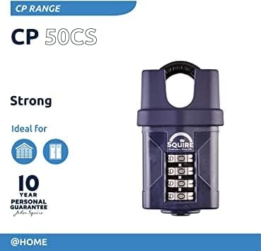 Squire Heavy Duty Padlock (CP50CS) - Toughest Closed Shackle - 4 Wheel Combin...