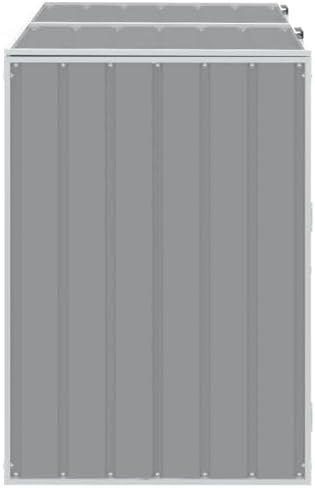vidaXL Wheelie Bin Storage for Double Bins Gray 56.7"x31.9"x44.5&qu...