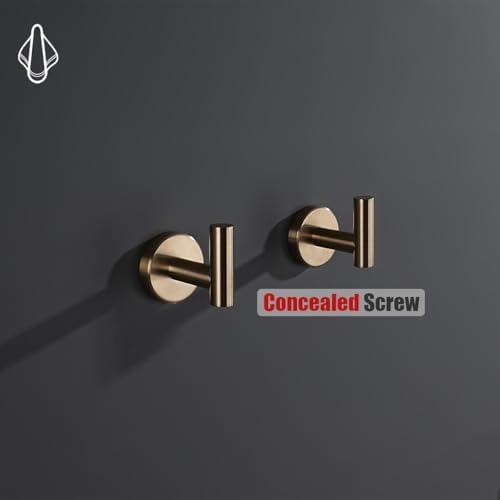 JQK Bathroom Towel Hook Champagne Bronze, Coat Robe Clothes Hook for Bathroom...
