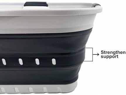 SAMMART 42L (11 gallon) Collapsible Plastic Laundry Basket - Foldable Pop Up ...