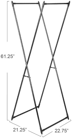 Household Essentials Valet Folding Clothes Rack, Strong Metal X-Frame, Chic D...