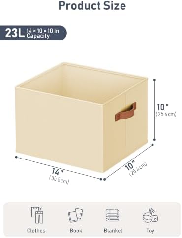 6 Pack Large Closet Storage Baskets Bins for Shelves, Collapsible Fabric Clos...