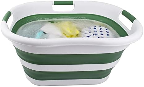 SAMMART 40L (10.5 gallon) Collapsible Plastic Laundry Basket - Foldable Pop U...