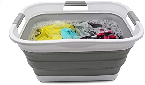 SAMMART Set of 2-30L (8 gallon) Collapsible Plastic Laundry Basket - Foldable...