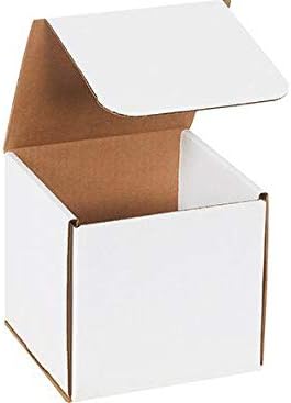 Secure Seal Shipping Boxes - 6x6x6" Mailers - White Foldable Corrugated Cardboard Packaging for Mailing, Moving, Storage, and Organizing - Strong Lightweight Foldable (Bulk 50 Pack)