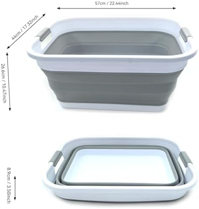 SAMMART 41L (10.8 gallon) Collapsible Plastic Laundry Basket-Foldable Pop Up ...