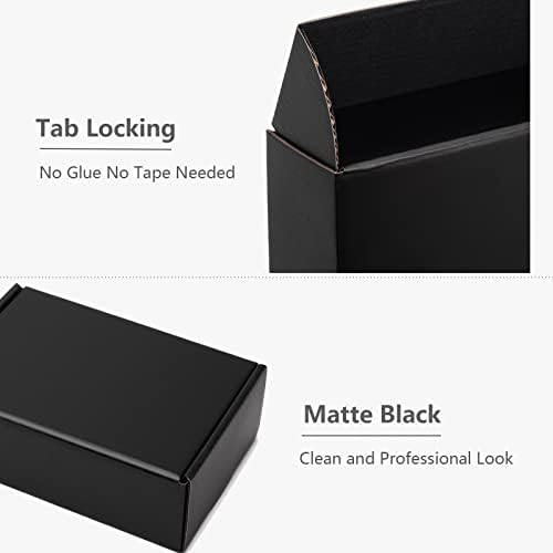 Timirog 9x6.5x2 Inches Black Shipping Boxes 25 Pack Corrugated Cardboard