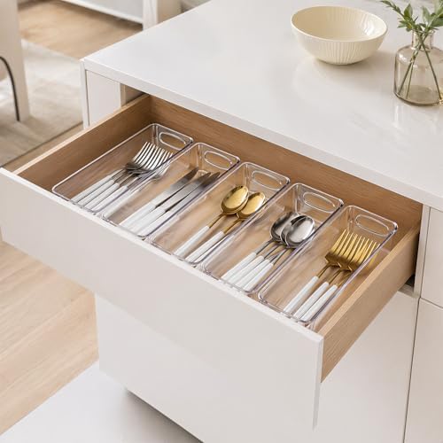 UFORU 10 Pack Clear Plastic Pantry Organizers and Storage with Handles