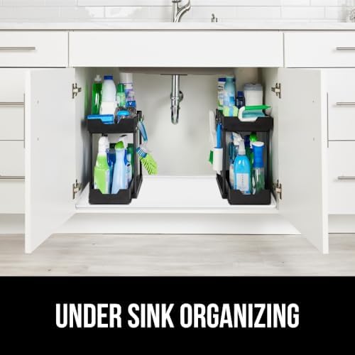 GORILLA GRIP Waterproof Silicone Under Sink Mat, Stay in Place, 46x22 White