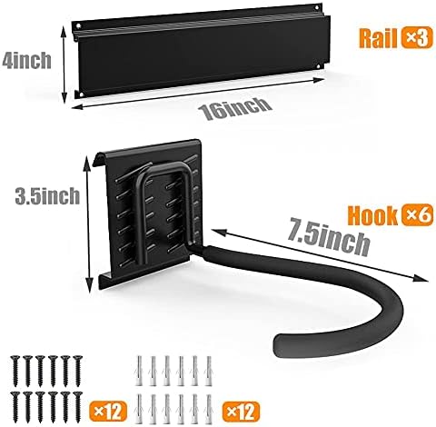 TORACK Bike Storage Rack, 6 Bike Rack Wall Mount Home and Garage Organizer