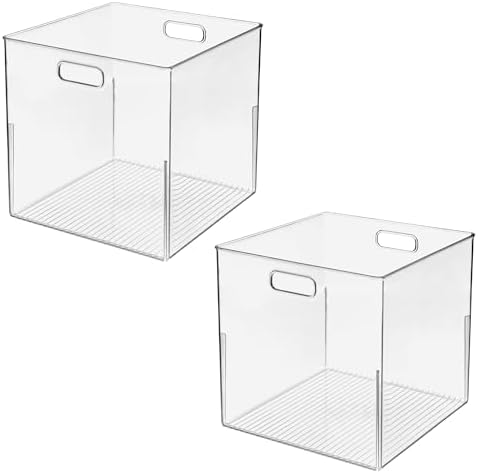iDesign Pantry Storage Bin, Large Cube Organizer, Set of 2, Clear