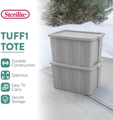 Sterilite Latching Tuff1 Tote Containers w/Lids, 30 Gallon, 8-Pack