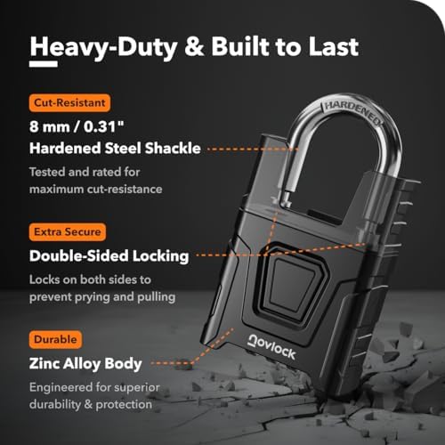 Heavy Duty Outdoor Combination Lock, Padlock with Shrouded Shackle