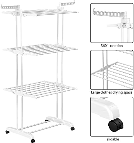 HOMIDEC Clothes Drying Rack, 4-Tier(67.7" H) Foldable Drying Rack Clothing