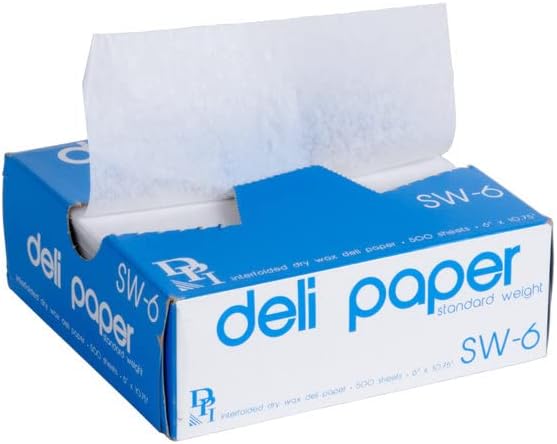 Durable Packaging 6" x 10 3/4" Interfolded Deli Wrap Wax Paper. 200...