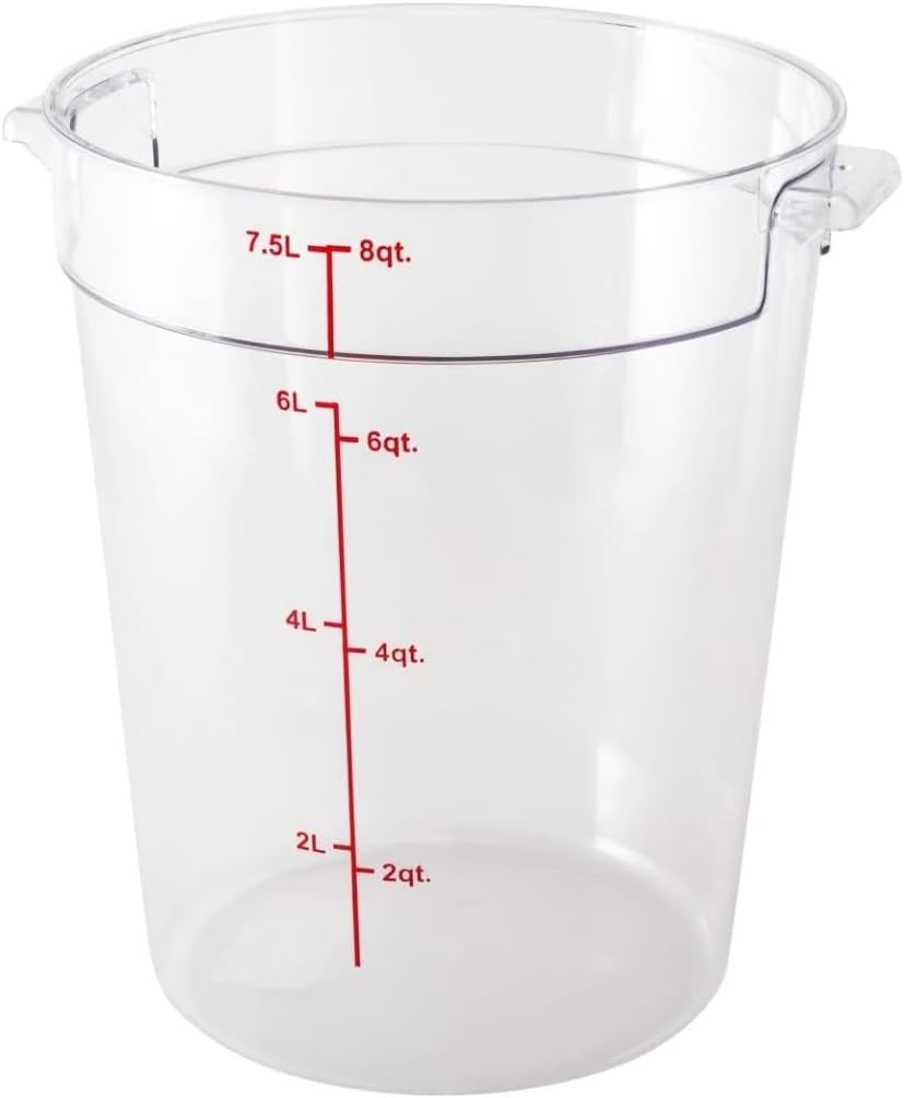 Soro Essentials- 8 Qt. Polycarbonate Round Food Storage Container with Gradua...